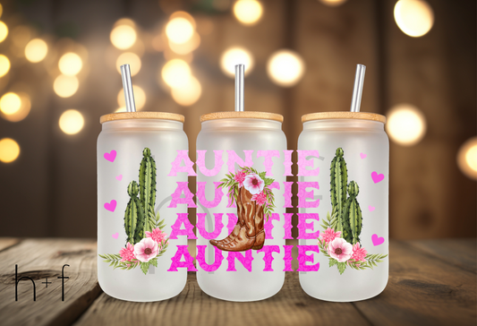 Digital Auntie Western 16 oz Cup Wrap PNG Design