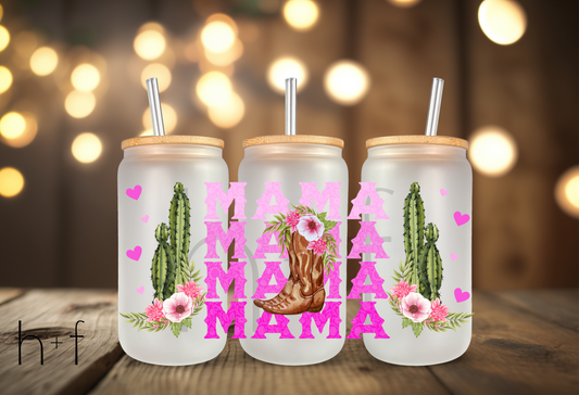 Digital Mama Western 16 oz Cup Wrap PNG Design
